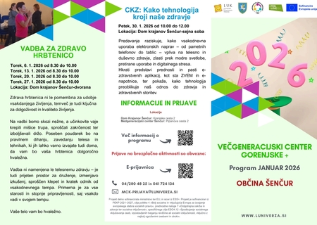 VGC Gorenjske+ Program - Januar 2026