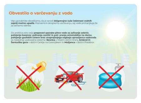 Komunala Kranj - voda prepoved